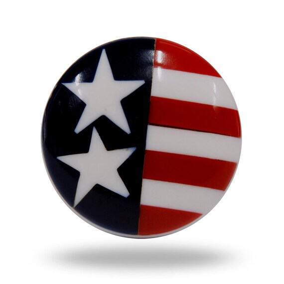 American Flag Acrylic Door Knob USA Decorative Knob Red