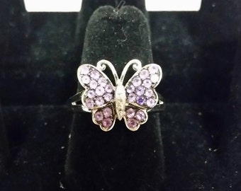 Silver butterfly ring