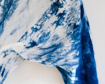 Natural Indigo Arashi Shibori Harem Pants, Hand made and Hand dyed harem pants, Drop crotch Pants, Women's Fashion