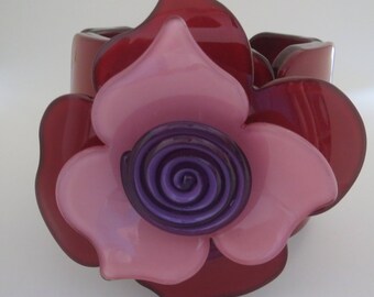 Flower bracelet, acrylic bracelet, statement bracelet