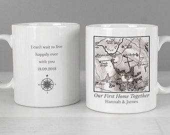 Personalised 1805 - 1874 Old Series Map Compass Mug