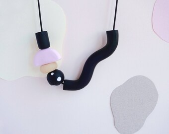 Fridays Necklace (Leather + Clay Beads)