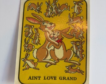 Vintage Water Slide Decal Rabbits - Ain't Love Grand