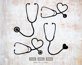Stethoscope Variety Pack - Vector Images - SVG, PNG, JPEG, ai, Nurse, Doctor, Healthcare, Hospital, Cut File, Cricut, Silhouette, Download