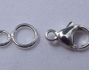 11mm Sterling Silver Lobster with Figure 8