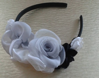 Headband, handmade fabric Flowers.