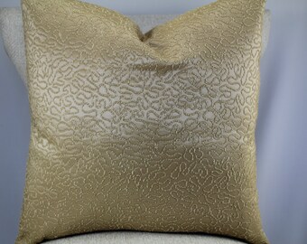 Designer gold pillow cover,throw pillow decorative pillow,accent pillow,lumbar pillow,same fabric on both sides.