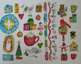 Christmas stickers full set
