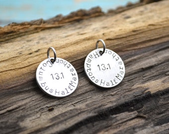 CUSTOM RACE JEWELRY, Running Charm for 26.2 or 13.1, 10k, 5k