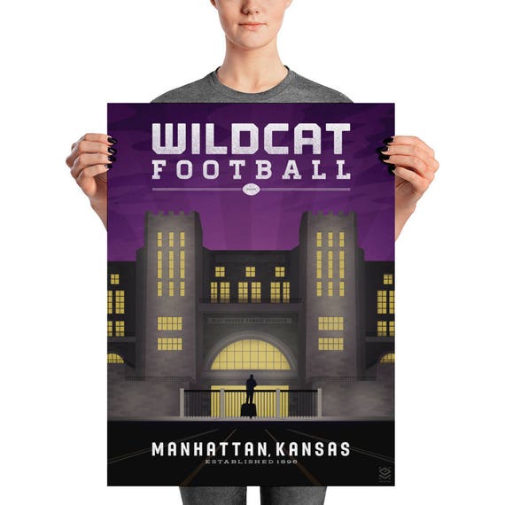 Wildcat Football Matte Litho Print