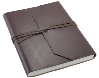 Genuine Brown Leather Wrap Journal