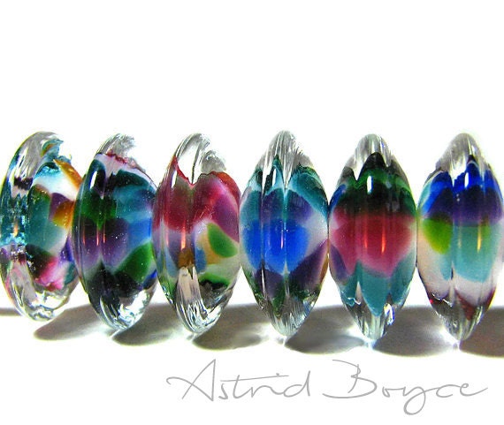 Rainbow Disks Artisan Lampwork Glass Beads Create your Look for Burning Man Boho Festivals for Spring Summer Season Self Representing Artist