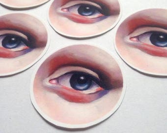 5 Vinyl Stickers Matt of Lovers Eye painting
