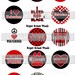 INSTANT DOWNLOAD Wolverines Red Black School Mascot 1 inch Circle Bottlecap Images 4x6 sheet