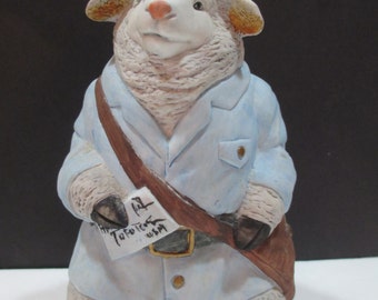 BRINNS MAIL CARRIER Figurine, Mail Carrier Gift, Mail Carrier Figurine, Mail Carrier Brinns, Sheep Mail Carrier Figurine, Mail Carrier Gift