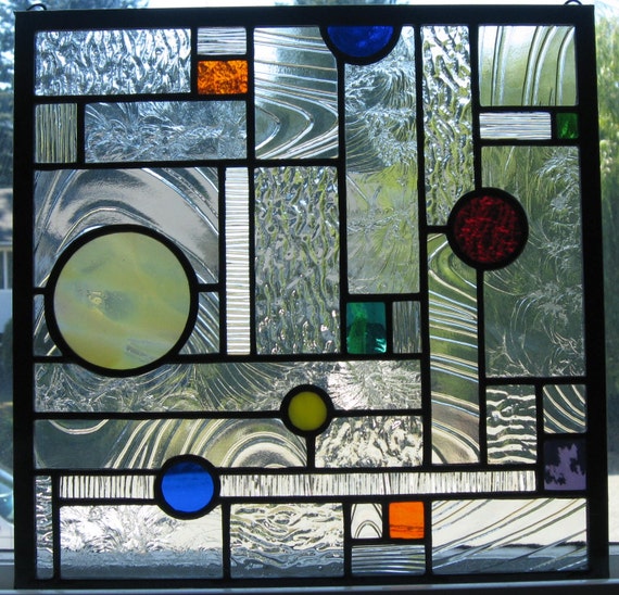 Geometric stained glass window
