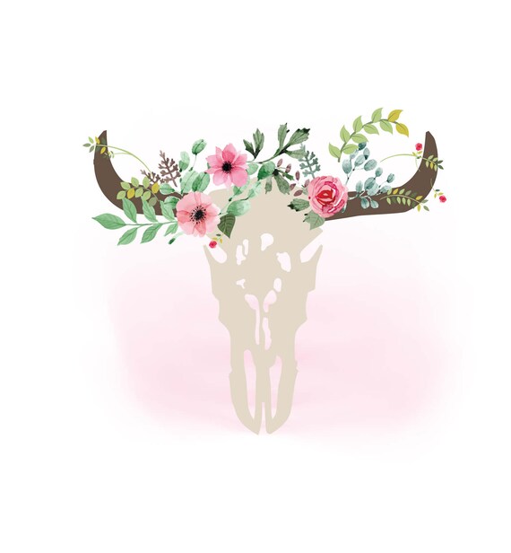 Download Cow skull svg clipart floral bull Skull Clipart Boho