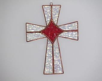 Stained Glass Cross Suncatcher