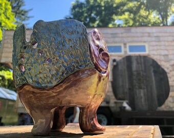 Ceramic yarn bowl handmade pottery local to the the Hudson Valley.