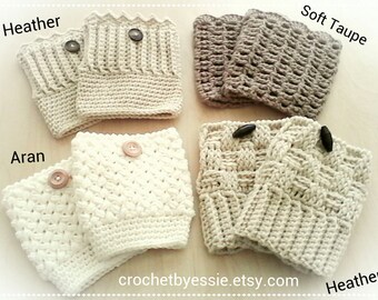 Crochet Boots Cuffs = 4 Choices