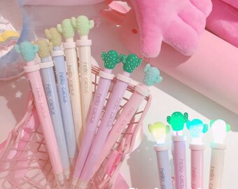 Light up Cactus Gel Pen