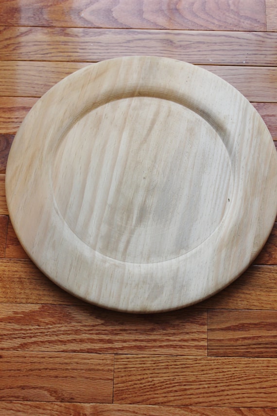 6 Wood Stained Charger Plate Plates Bride Groom Chargers
