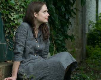 Work Linen Dress | custom length