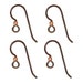 Niobium Copper Ear Wires + 2mm Bright Copper Bead TierraCast (4 Pieces)