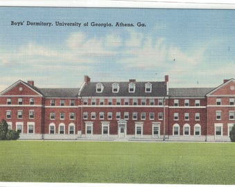 Georgia, Vintage Postcard, "Boys' Dormitory, University Of Georgia, Athans, Ga., 1950s, #1140.