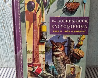 Golden Book, Vintage Childrens Book, Golden Book Encyclopedia, Golden Press, Copyright 1959, Volume 11: Navy to Parasite