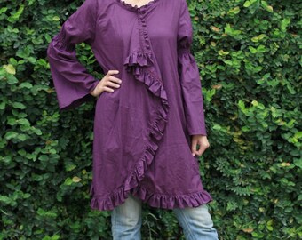 SALE 40% OFF--B171-- Over the rainbow (Cotton blouse with cute ruffles)