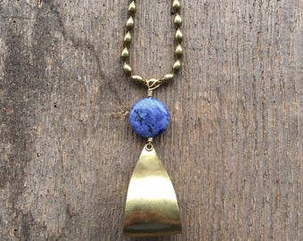 chevron necklace / brass jewelry / handmade jewelry