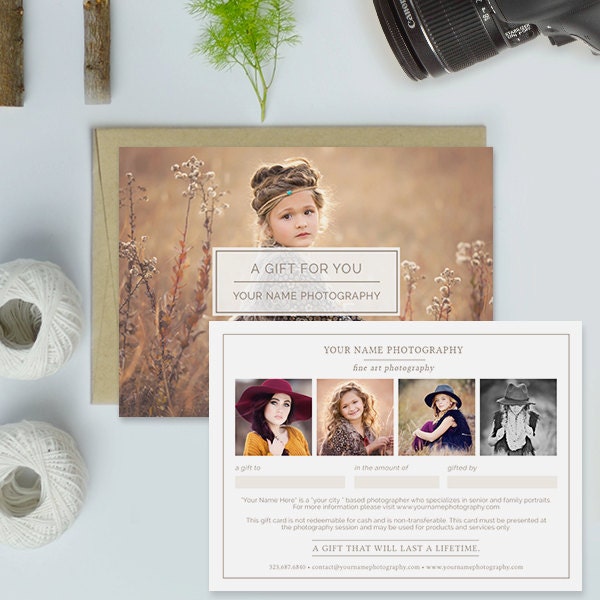 photography gift certificate wording