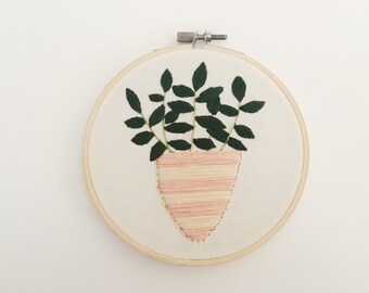 House Plant Embroidery Hoop Art