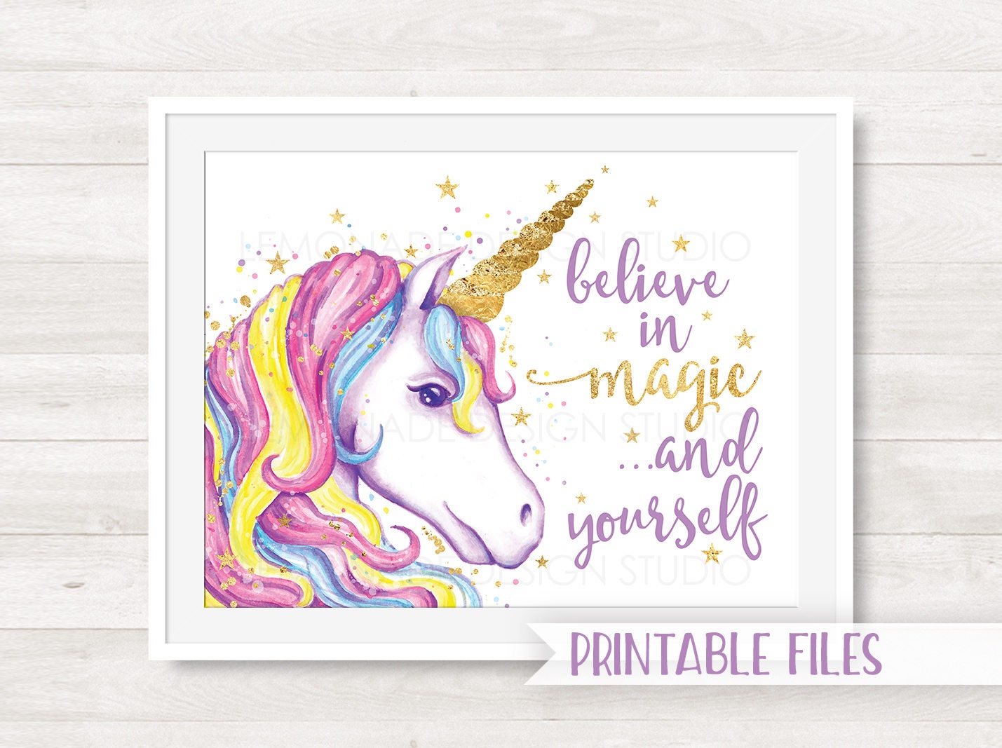 unicorn printable art unicorn art print childrens room