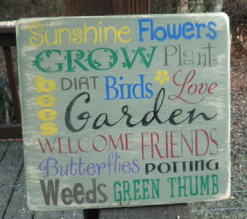 Spring Topography Wood Sign Colorful Garden Sign Wood Sign