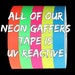 UV Reactive 1" Gaffers Hula Hoop Grip Tape - All UV Neons to Choose From Glow with UV Light
