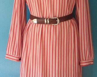 Vintage striped red and white dress