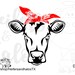 Simple cut cow with bandana - digital file, sublimation, printable, svg, pdf, png, eps, dxf. t-shirt design, silhouette, cricut