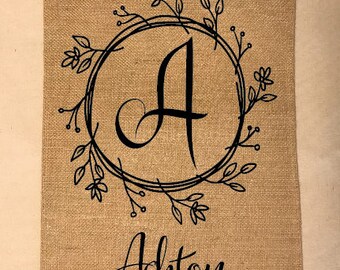 Burlap garden flag | Etsy