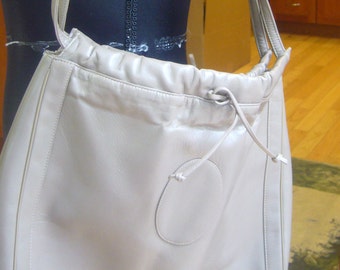 Vintage, Susan Gail Original, Taupe, Leather Hobo Purse, Handbag.