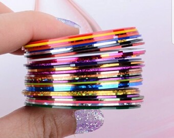 30 pcs Random Pick Nail Striping Tape