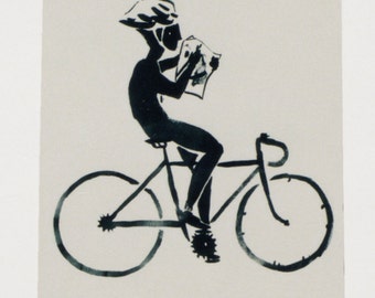 Bicycle screenprint, 25 x 17