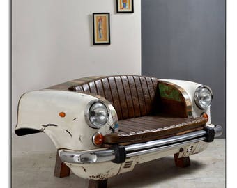Taxi Car Leather Sofa Couch Recycled from Auto Parts