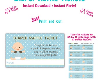 Printable Diaper Raffle Ticket Baby Shower Raffle Ticket