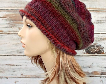 Instant Download Knitting Pattern - Knit Hat Knitting Pattern - Knit Hat Pattern for Atticus Slouchy Beanie Beanie Womens Hat