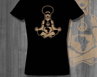 Black Girl Yoga T shirt tops and tees t-shirt| Free Shipping