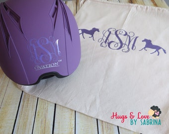 Horse Riding Helmet decal and/or Helmet Bag