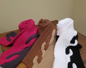 Two-tone Knitted Scarf