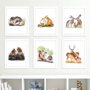 Woodland animal art | Etsy